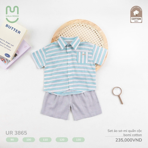 UALA ROGO - SET ÁO SƠ MI QUẦN CỘC BOMI COTTON UR3865