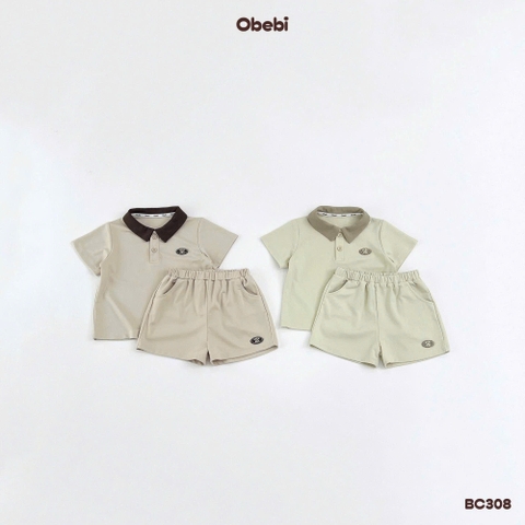 OBEBI - Bộ cộc POLO cổ phối màu (73-110)
