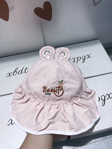 KB - Mũ lưỡi trai hồng Beauty tai thỏ(2-5Y)