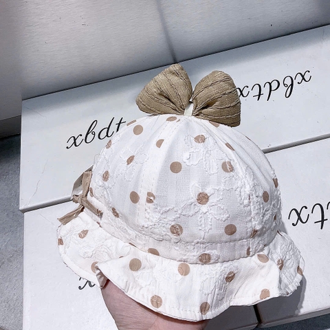 KB - Mũ vành chấm bị nơ nâu (6M-2Y)