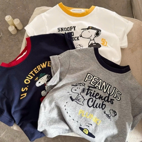 BK - Áo phông Snoopy cổ phối màu (90-140)