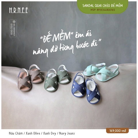 HRNEE - Sandal quai chéo đế mềm(13-17)