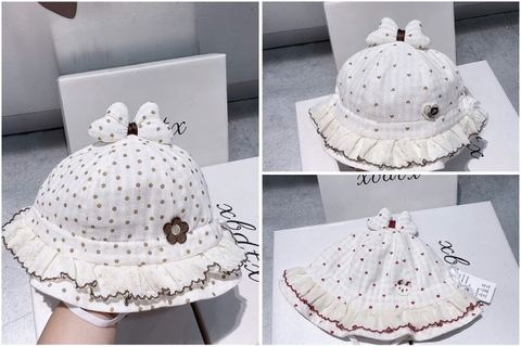 KB - Mũ viền ren nơ đỉnh(6M-2Y)