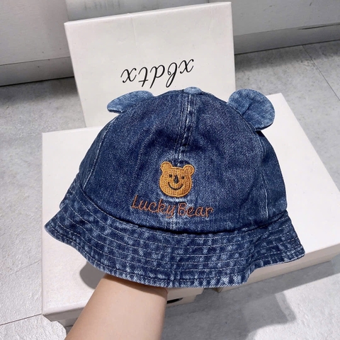 KB - Mũ Bucket Jean Gấu Lucky Bear (1-4Y)