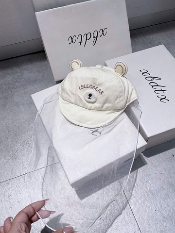 KB - MŨ lưỡi trai voan Gấu Lello Bear(3-8M)
