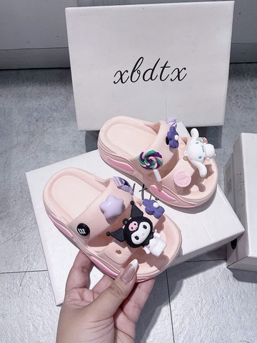 KB - Dép lê Charm Kuromi Melody(24/25-34/35)