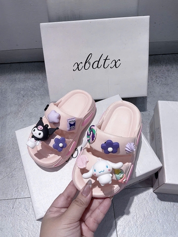 KB - Dép lê Charm Kuromi Melody(24/25-34/35)