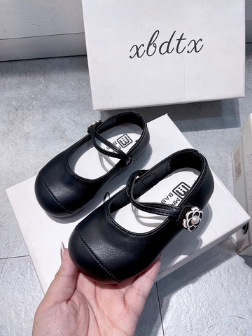 KB - Giày búp bê quai dán hoa đen(21-30)