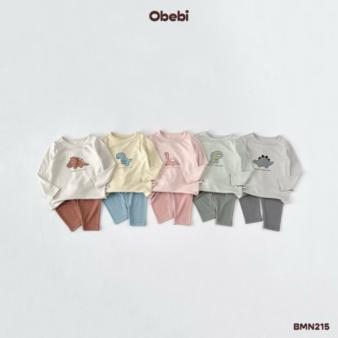 OBEBI - Bộ dài tay phối màu khủng long(66-110)