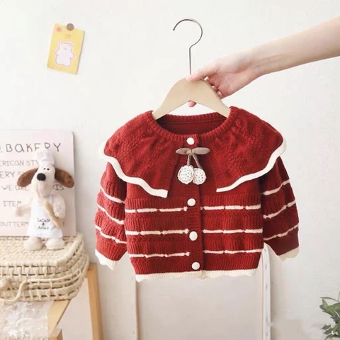 BK - Áo len đỏ cổ bèo (90-130)