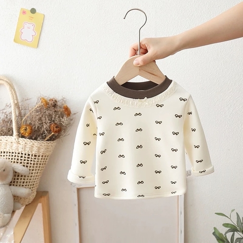 BK - Áo giữ nhiệt lót nỉ cổ bèo nơ(73-110)