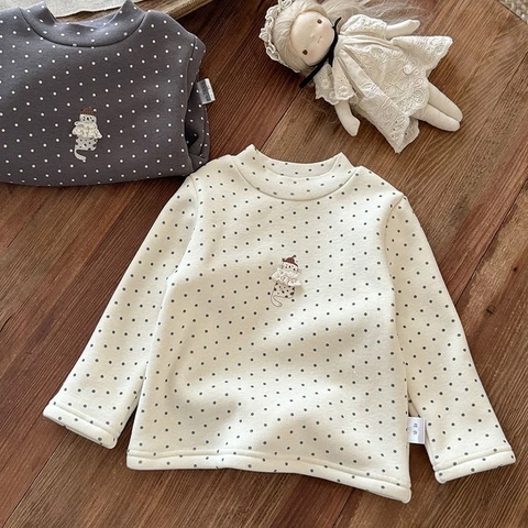 BK - Áo giữ nhiệt lót nỉ chấm bi (73-110)