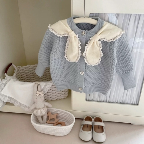 BK - Cardigan len cổ khăn bèo (90-130)