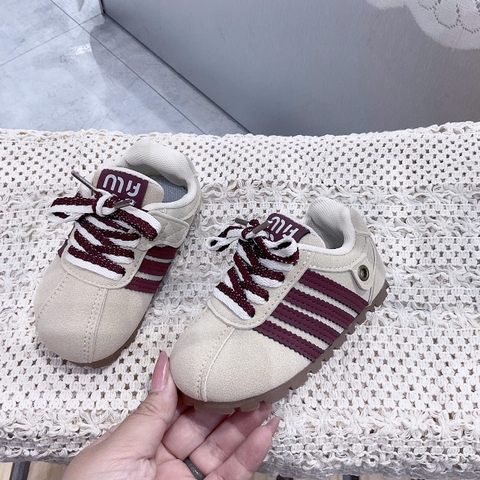 KB - Giày MIN nâu sọc đỏ(16-26)