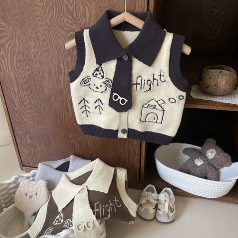 BK - Áo gile len cổ Polo (90-130)