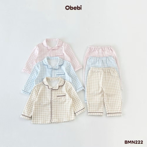 OBEBI - Bộ mặc nhà Pijama kẻ(73-110)