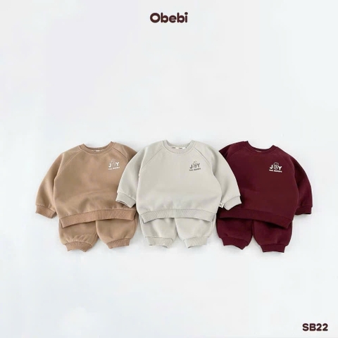 OBEBI - Set bộ nỉ tay raglan (73-120)