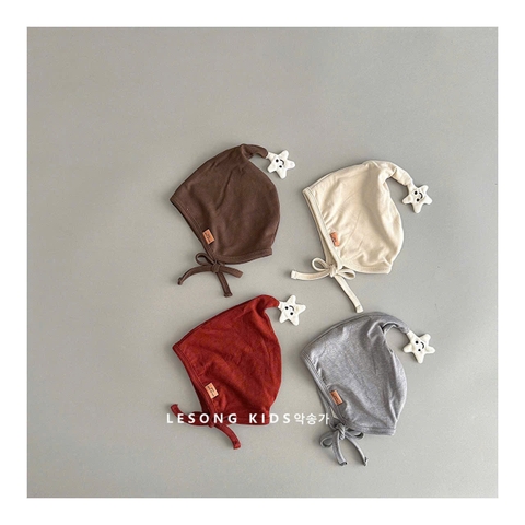 BK - Mũ buộc dây ngôi sao(3-8M)