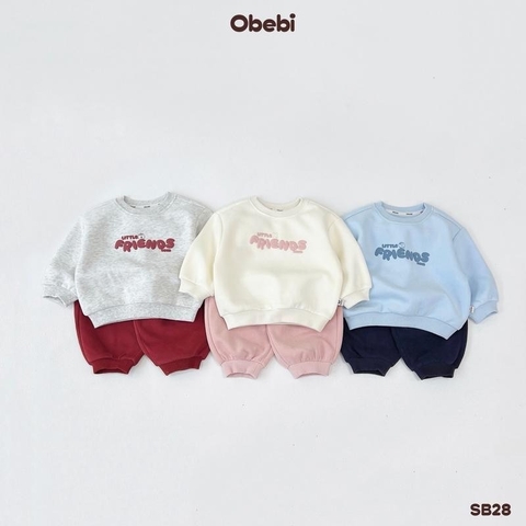 OBEBI - Bộ nỉ quần phối màu(73-120)