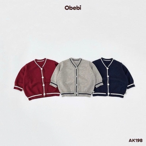 OBEBI - Áo khoác dệt len phối kẻ(73-120)