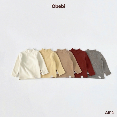 OBEBI - Áo thun giữ nhiệt trơn cổ 3 phân(66-120)