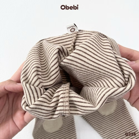 OBEBI - Quần legging kẻ đáp gối(66-110)
