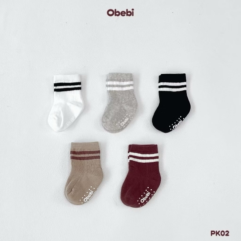 OBEBI - Tất cao cổ phối màu kẻ(S,M,L)