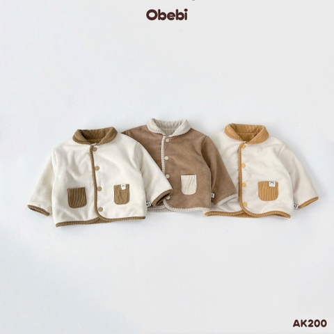 OBEBI - Áo khoác lông cừu hai mặt giữ ấm(73-120)