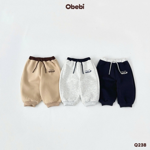 OBEBI - Quần nỉ jogger phối màu cạp (73-120)