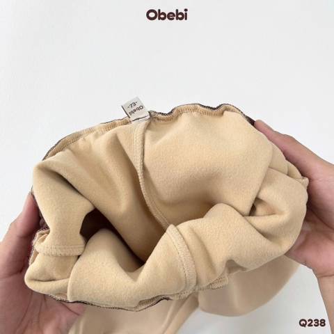 OBEBI - Quần nỉ jogger phối màu cạp (73-120)