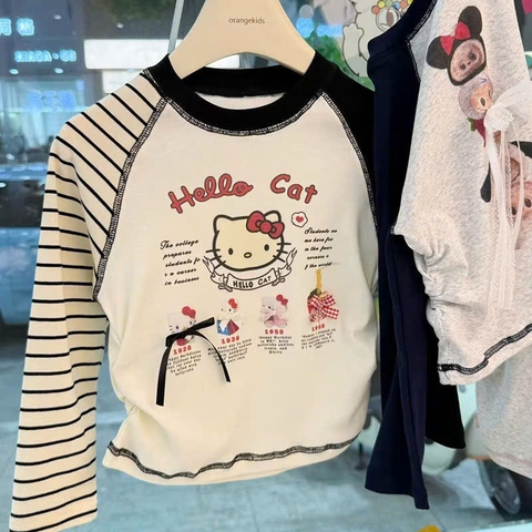 BK - Áo thun Kitty tay kẻ(90-150)