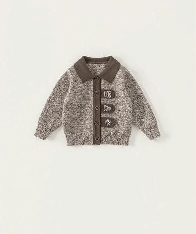 TL - Cardigan len cổ bẻ nâu(90-130)