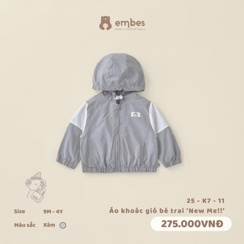 EMBES- Áo khoác gió bé trai New Me(9M-4Y)