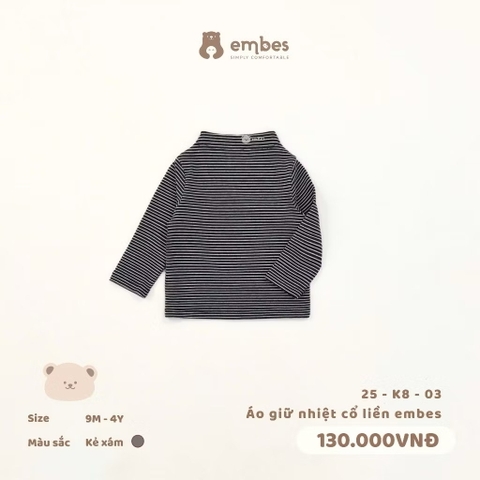 EMBES - Áo giữ nhiệt cổ liền Embes(9M-4Y)