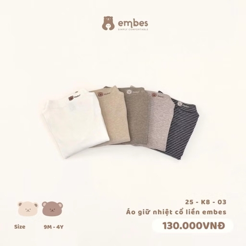 EMBES - Áo giữ nhiệt cổ liền Embes(9M-4Y)