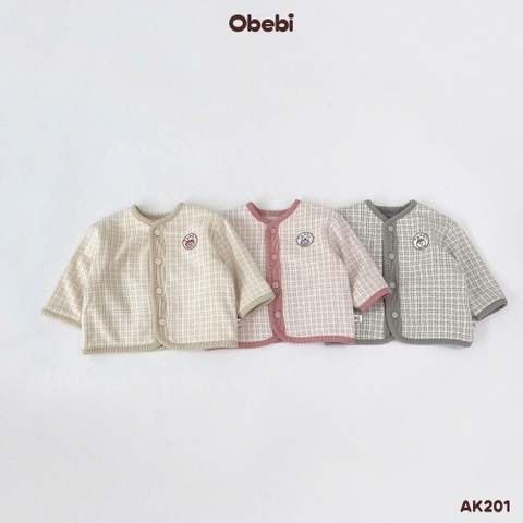 OBEBI - Áo khoác kẻ mặc 2 mặt (73-120)
