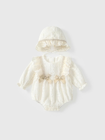 JS- Set body ren kem dài tay nơ vàng+mũ(66-80)