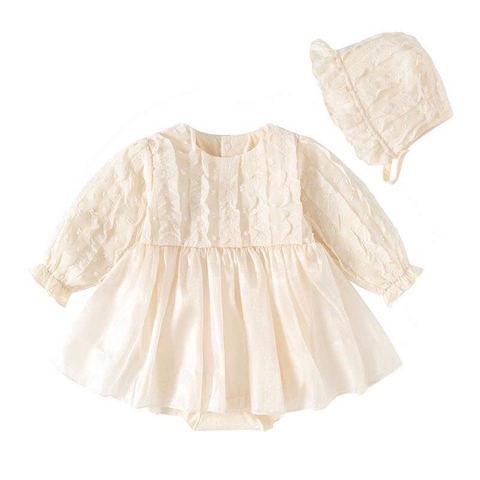 JS - Set body váy voan tơ bèo+mũ(66-80)