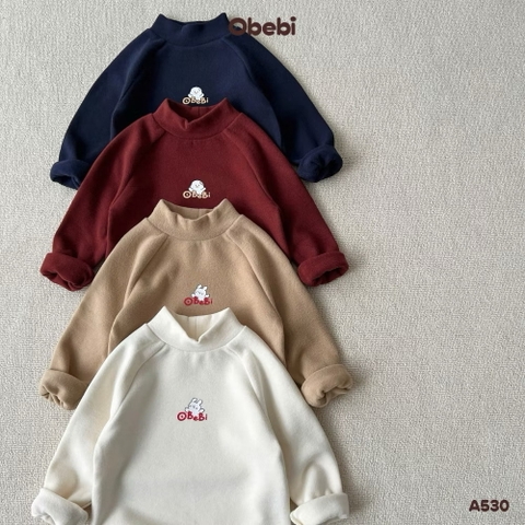 OBEBI - Áo thun giữ nhiệt dày cổ cao tay raglan(73-120)