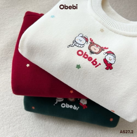 OBEBI - Áo nỉ em bé hoạ tiết ngôi sao(73-120)
