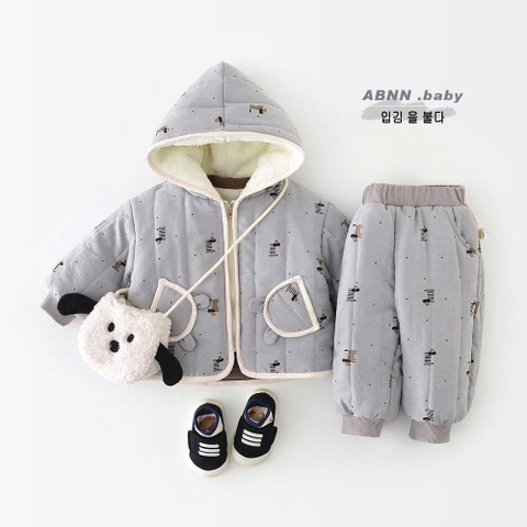 TMT - Set bộ lót lông ghi in cún(73-100)