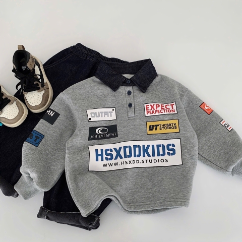 TL - Áo nỉ cổ POLO lót bông(90-140)