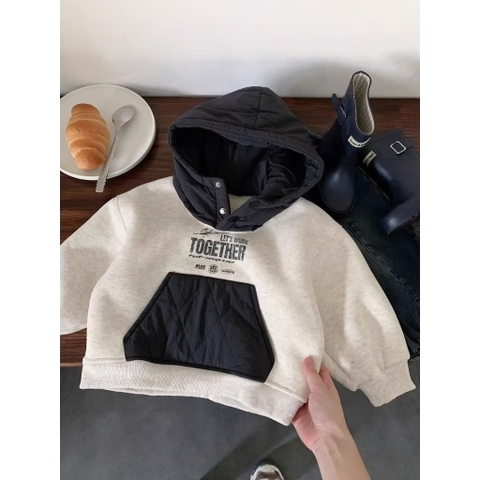 TL - Áo Hoodie nỉ lót lông túi bụng(80-130)