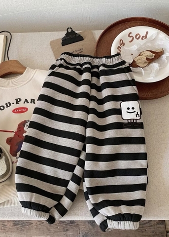 TL - Quần nỉ kẻ măt cười lót lông(90-140)