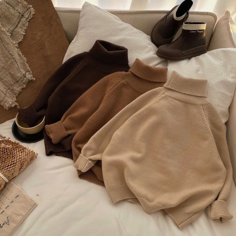 BK - Áo len trơn cổ lọ (90-140)