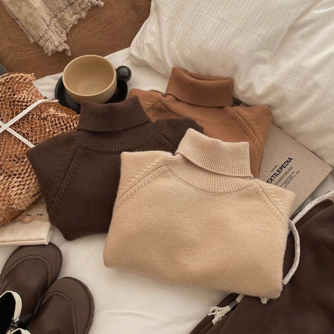 BK - Áo len trơn cổ lọ (90-140)