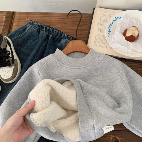 TL - Áo nỉ ghi lót lông mặt hề(90-140)