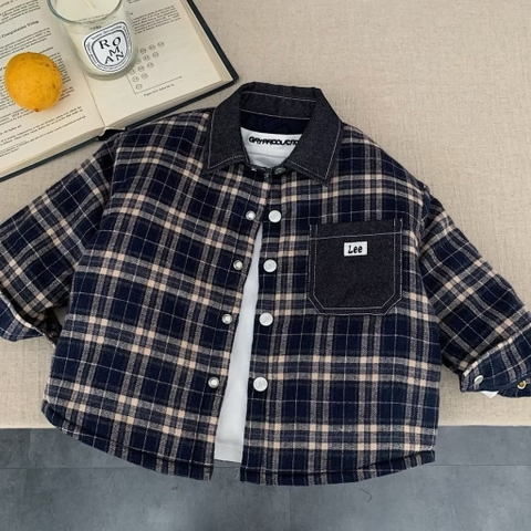 TL - Áo khoác LEE kẻ cổ POLO(90-150)