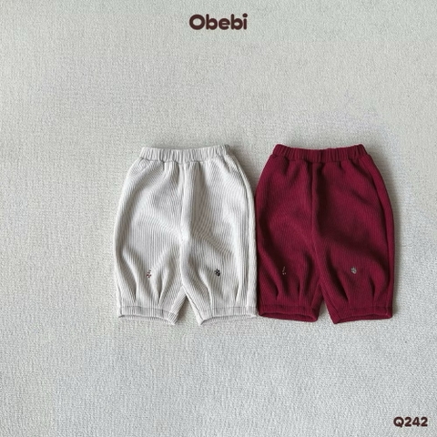 OBEBI - Quần nhung tăm lót lông thêu hình(73-120)