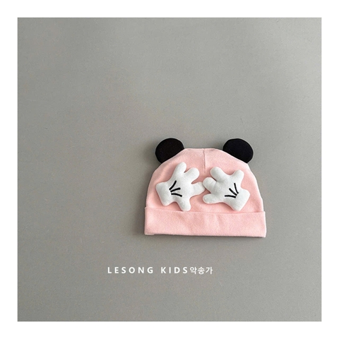 BK - Mũ hồng bàn tay tai gấu(6-12M)